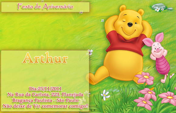 Convite Ursinho Pooh No Elo7 Convite Ursinho Pooh No Elo7
