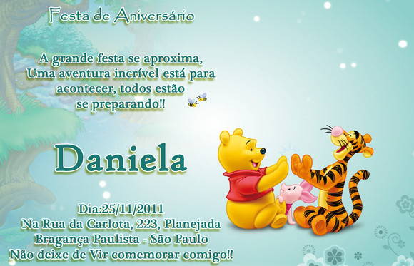 Convite Ursinho Pooh No Elo7 Convite Ursinho Pooh No Elo7