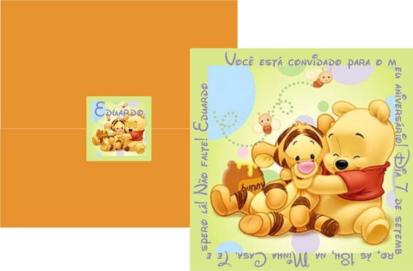 Convite Ursinho Pooh Baby Verde No Elo7 Convite Ursinho Pooh Baby Verde No Elo7