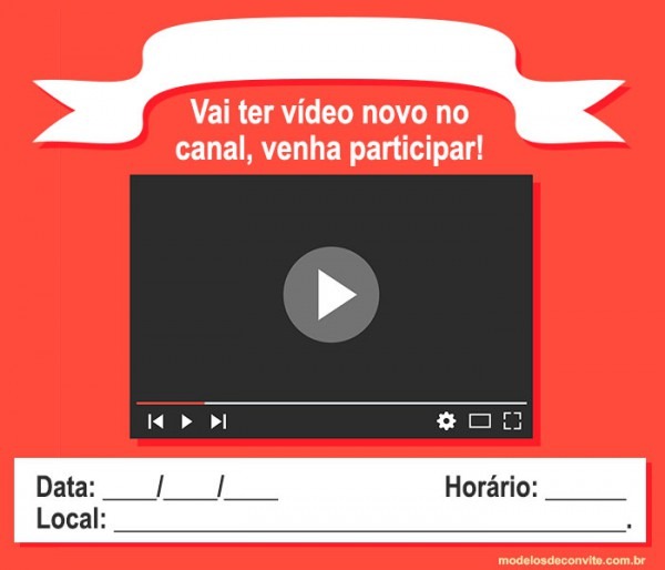 Convite Youtube 22 Modelos Inéditos Inspirados No Youtube Convite Youtube 22 Modelos Inéditos Inspirados No Youtube