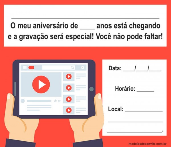 Convite Youtube 22 Modelos Inéditos Inspirados No Youtube Convite Youtube 22 Modelos Inéditos Inspirados No Youtube