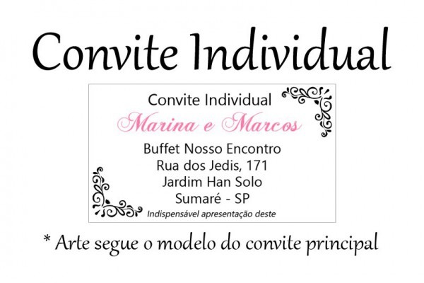 Convite Individual Convite Individual