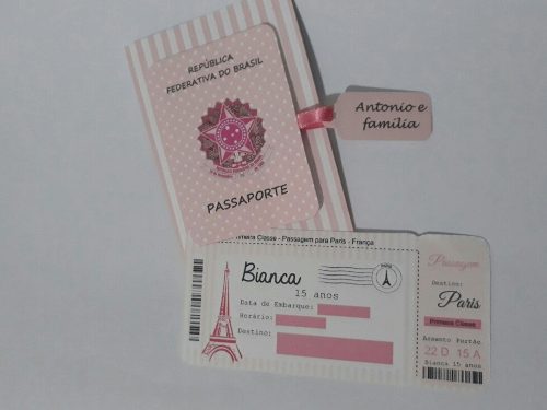 20 Convites Passaporte Paris 20 Convites Passaporte Paris