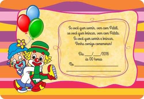 60 Convites Simples Infantil Aniversário Patati Patata 60 Convites Simples Infantil Aniversário Patati Patata