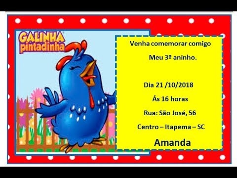 Como Fazer Convite Da Galinha Pintadinha No Word ⤠Como Fazer Convite Da Galinha Pintadinha No Word â¤