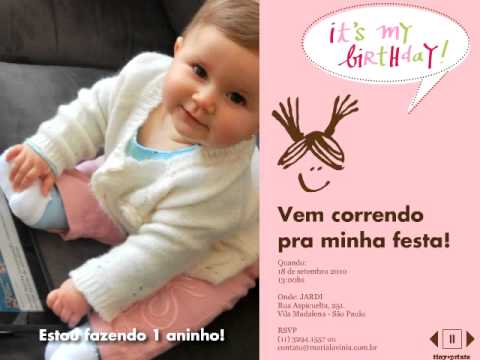 Convite Aniversário 1 Aninho Convite Aniversário 1 Aninho