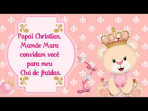 Convite Animado Chá De Bebê Ursinha Princesa Da HeloÃsa Amostra 1 Convite Animado Chá De Bebê Ursinha Princesa Da HeloÃsa Amostra 1