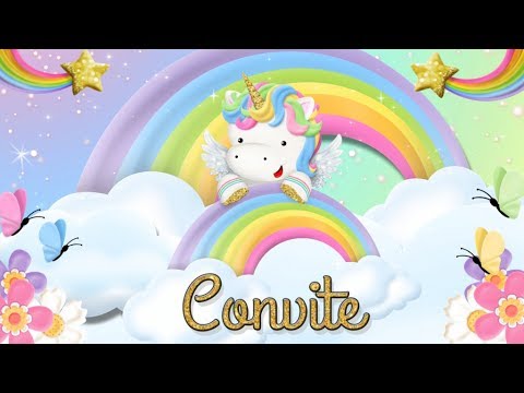 Convite Animado Unicórnio Convite Animado Unicórnio