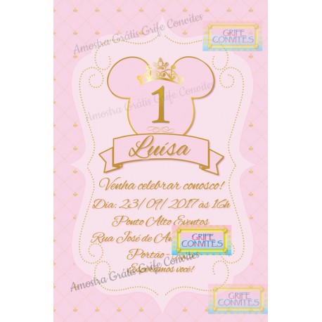 Kit Festa Digital Minnie Mouse Princesa Rosa Kit Festa Digital Minnie Mouse Princesa Rosa