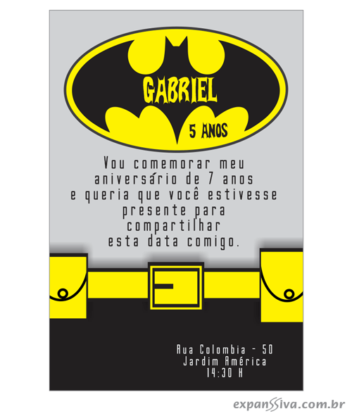 Convites Infantis Para Batman M6823 Convites Infantis Para Batman M6823