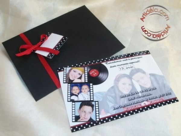 Convite 10x15 + Envelope Color + Adesivo Lacre + Fita + Tag Convite 10x15 + Envelope Color + Adesivo Lacre + Fita + Tag