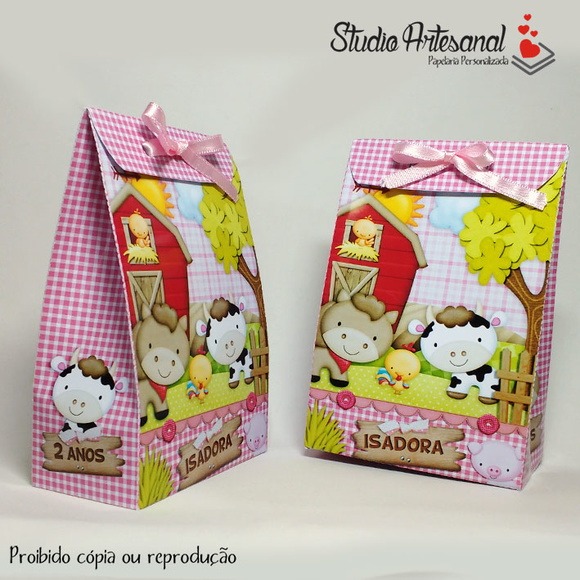 Sacola Laco Fazendinha Rosa Sacola Laco Fazendinha Rosa