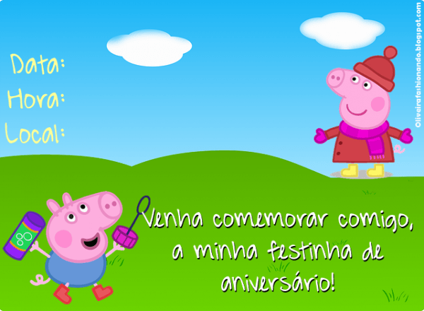 Convites Peppa Pig Para Imprimir Convites Peppa Pig Para Imprimir