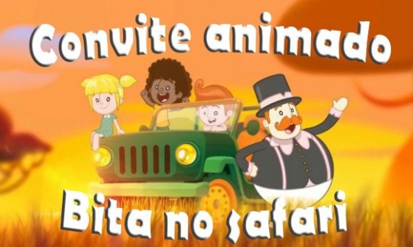 VÃdeo Convite Digital Animado Bita No Safari VÃdeo Convite Digital Animado Bita No Safari
