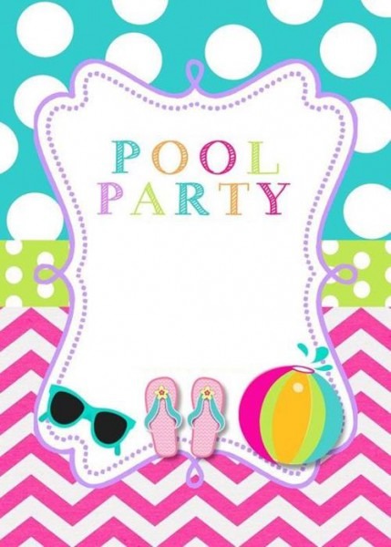 Convite Pool Party Convite Pool Party