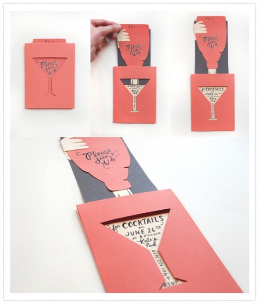 Diy Cocktail Party Invite By Rifle