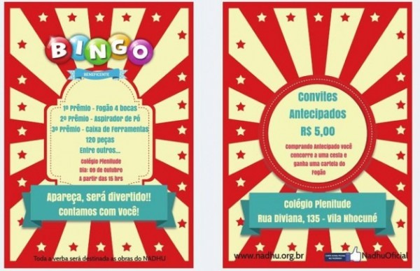 Convite Bingo Beneficente No Colégio Plenitude Em 09 10 2016 Convite Bingo Beneficente No Colégio Plenitude Em 09 10 2016