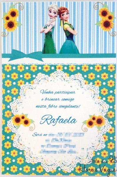 Convite Artesanal Frozen Fever Convite Artesanal Frozen Fever