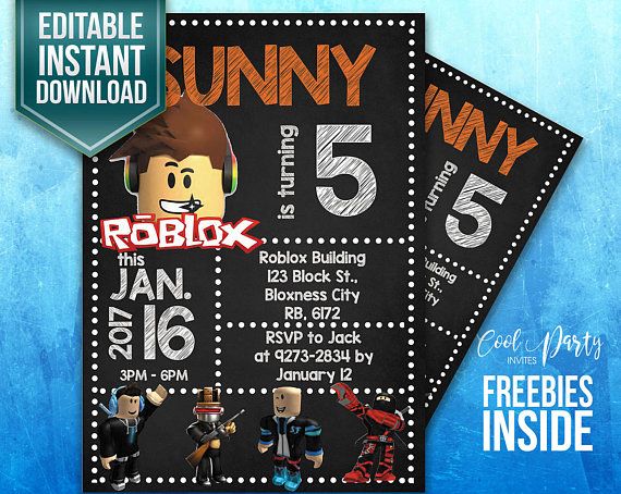 Roblox Invitation Roblox Invite Roblox Birthday Invitation Roblox Invitation Roblox Invite Roblox Birthday Invitation