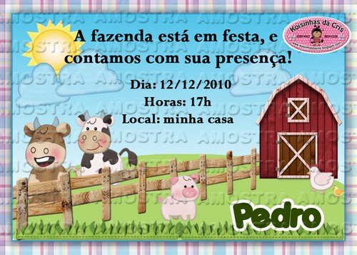 Convites Tema Fazendinha Avaré Convites Tema Fazendinha Avaré