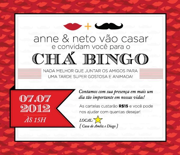 Ideia Para Convite Chà Bingo!!! Pra Quem Agora Está Pensando Como Ideia Para Convite Chà Bingo!!! Pra Quem Agora Está Pensando Como