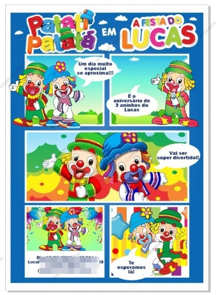 40 Convites Patati E Patata Gibi Convite Infantil