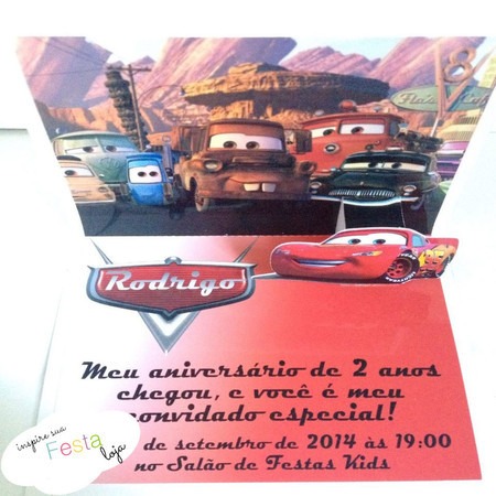 Convite 3d (popup)carros Convite 3d (popup)carros