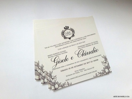 A36 Convite De Casamento Clássico Creme A36 Convite De Casamento Clássico Creme