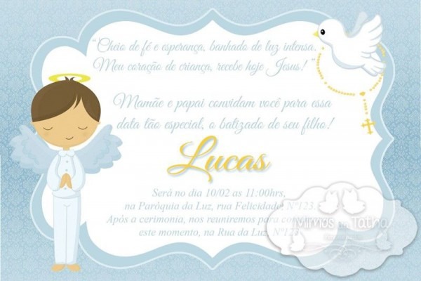 Convites De Batizado De Anjinhos! 22 Modelos! Continue Vendo Convites De Batizado De Anjinhos! 22 Modelos! Continue Vendo