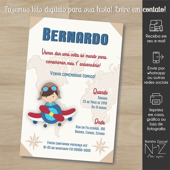 Convite Digital Volta Ao Mundo 3 No Elo7 Convite Digital Volta Ao Mundo 3 No Elo7