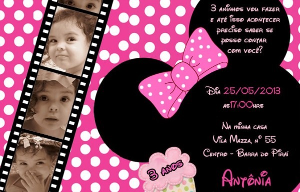 50 Convite 10x7 Mickey Minnie Princesas Galinha AniversÃ¡rio