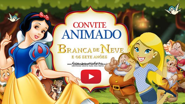 Convite Animado Virtual Branca De Neve Grátis Para Baixar Convite Animado Virtual Branca De Neve Grátis Para Baixar
