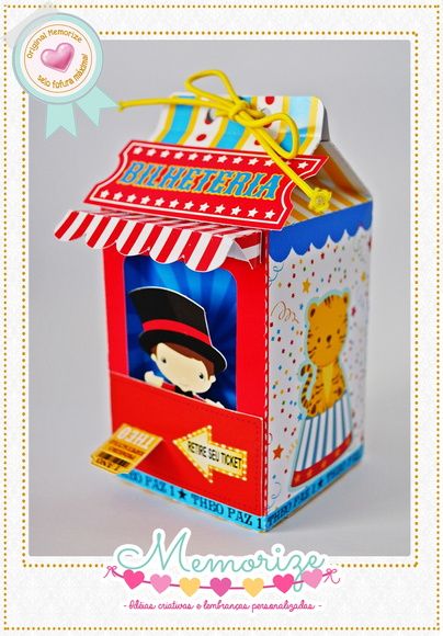 Caixa Milk Com Visor Circo Bilheteria Caixa Milk Com Visor Circo Bilheteria