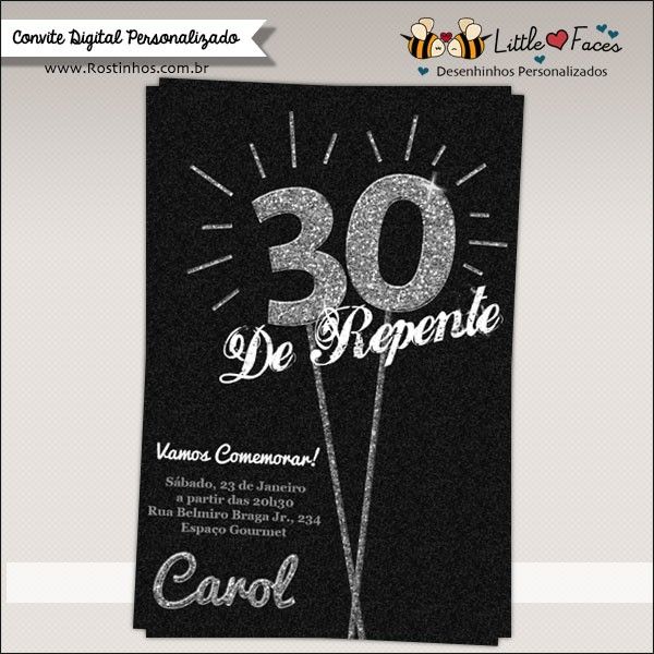 Convite Aniversário 30 Anos Convite Aniversário 30 Anos