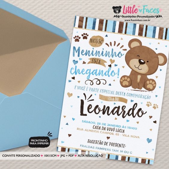 Convite De Chá De Bebê Convite De Chá De Bebê