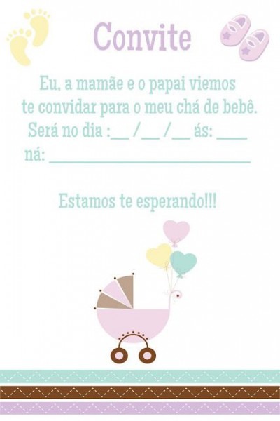 GrÃtis Convite Para Chà De Bebà Para Imprimir E Escrever GrÃtis Convite Para Chà De Bebà Para Imprimir E Escrever