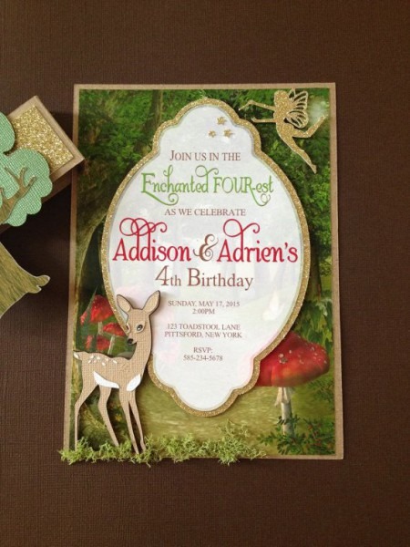 Enchanted Forest Woodland Theme Invitation, Handmade Layered Enchanted Forest Woodland Theme Invitation, Handmade Layered