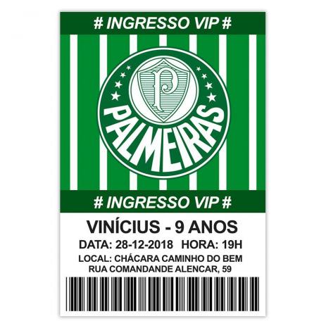 Convite Personalizado Palmeiras 15x10 Convite Personalizado Palmeiras 15x10