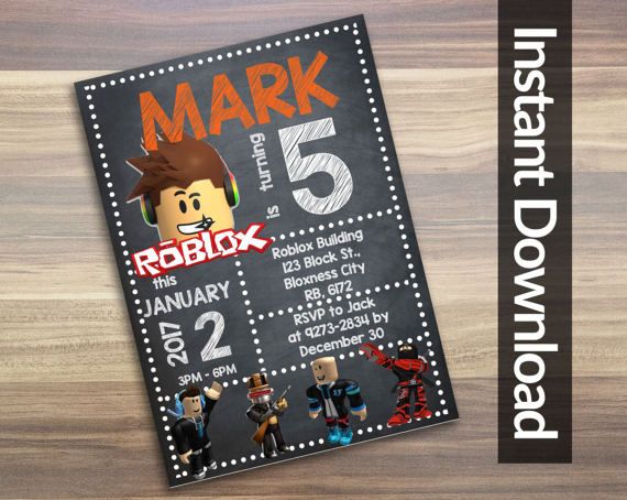Roblox Invitation Roblox Invite Roblox By Coolpartyinvites On Etsy Roblox Invitation Roblox Invite Roblox By Coolpartyinvites On Etsy