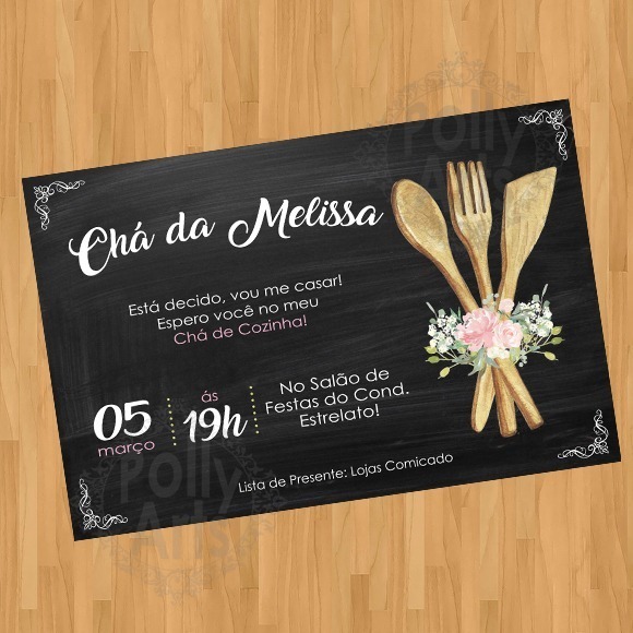 Arte Convite Digital Virtual Chá De Cozinha Panela Arte Convite Digital Virtual Chá De Cozinha Panela