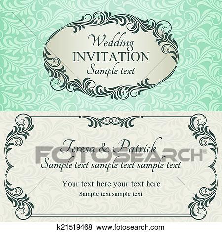 Barroco, Convite Casamento, Marrom Clipart Barroco, Convite Casamento, Marrom Clipart