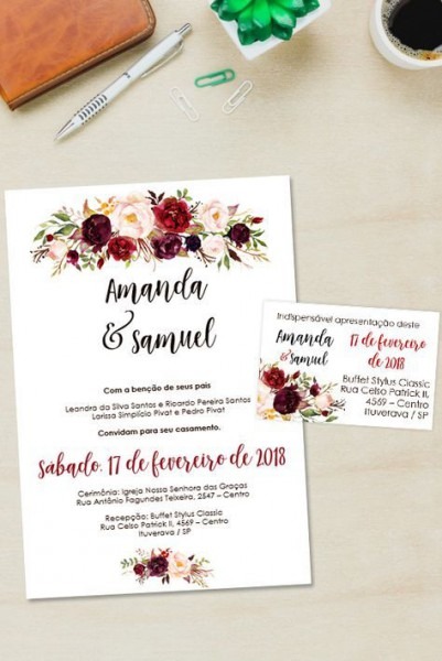 Convite Marsala Floral Editavel Word â¡ Clique No Pin E Visite O Convite Marsala Floral Editavel Word â¡ Clique No Pin E Visite O