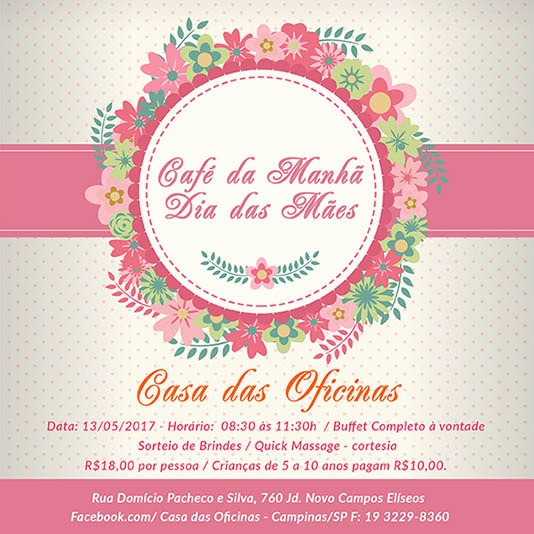 Casa Das Oficinas Promove Café Da Manhã Para O Dia Das Mães Casa Das Oficinas Promove Café Da Manhã Para O Dia Das Mães