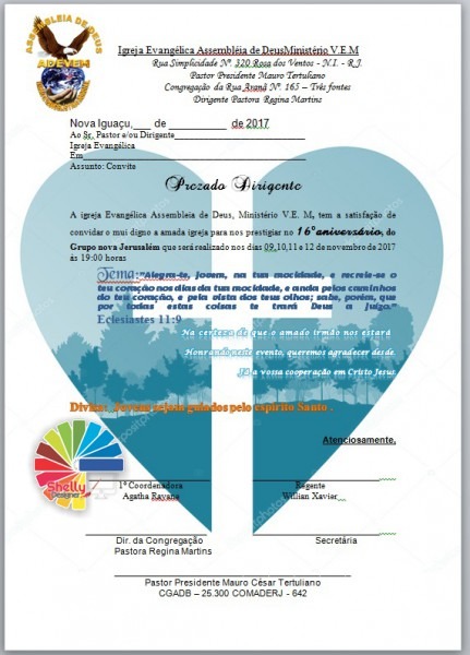 Shelly Designer Carta Convite Igreja Shelly Designer Carta Convite Igreja