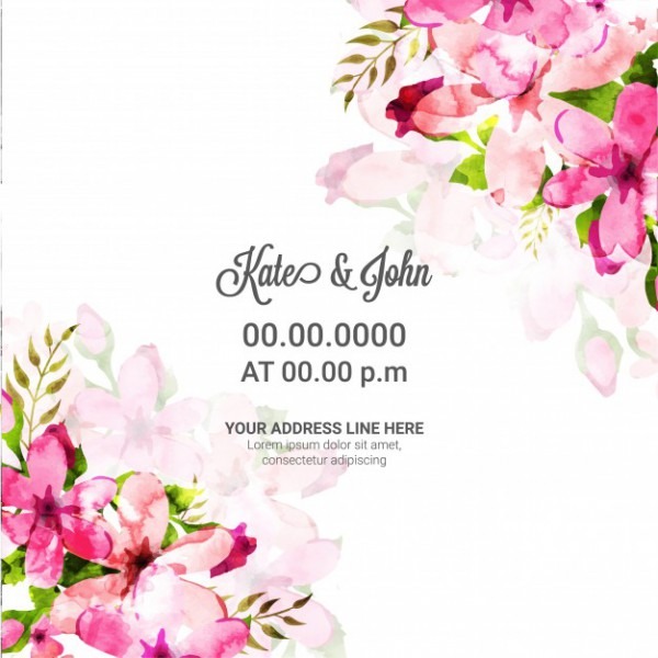 Cartão Do Convite Do Casamento Com Flores Cor Cartão Do Convite Do Casamento Com Flores Cor