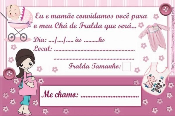 Convites De Chá De Fralda Para Editar Convites De Chá De Fralda Para Editar