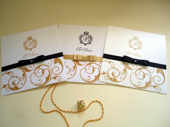 Convite 15 Anos Dourado E Preto No Elo7 Convite 15 Anos Dourado E Preto No Elo7