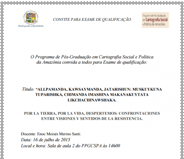 Convite Para Exame De QualificaÃÃoâ Ppgcspa Convite Para Exame De QualificaÃÃoâ Ppgcspa