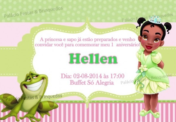 Convite A Princesa E O Sapo Baby No Elo7 Convite A Princesa E O Sapo Baby No Elo7
