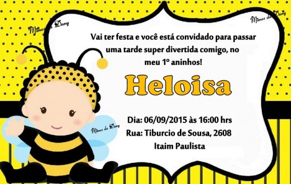 Convite Abelhinha No Elo7 Convite Abelhinha No Elo7